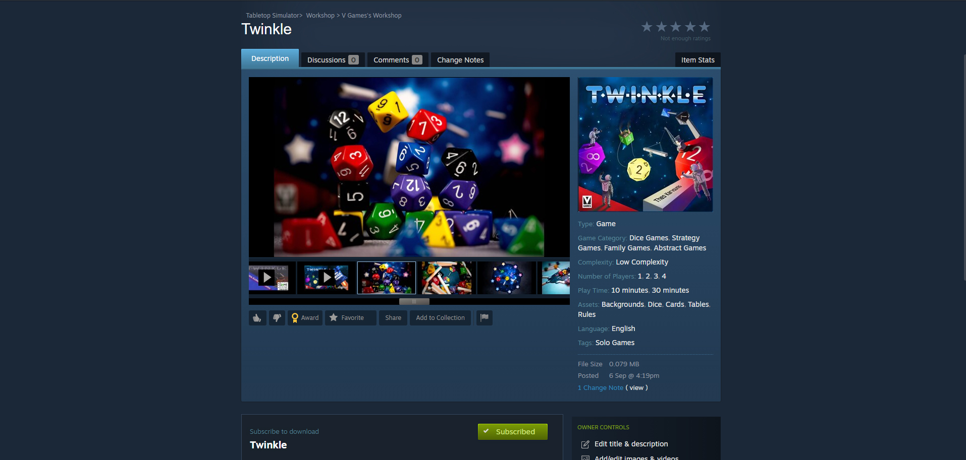 Twinkle Tabletop Simulator